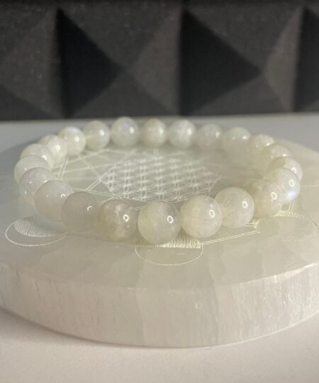 Bracciale Pietra di Luna Bianca AA 8mm