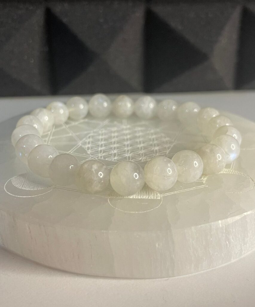 Bracciale Pietra di Luna Bianca AA 8mm