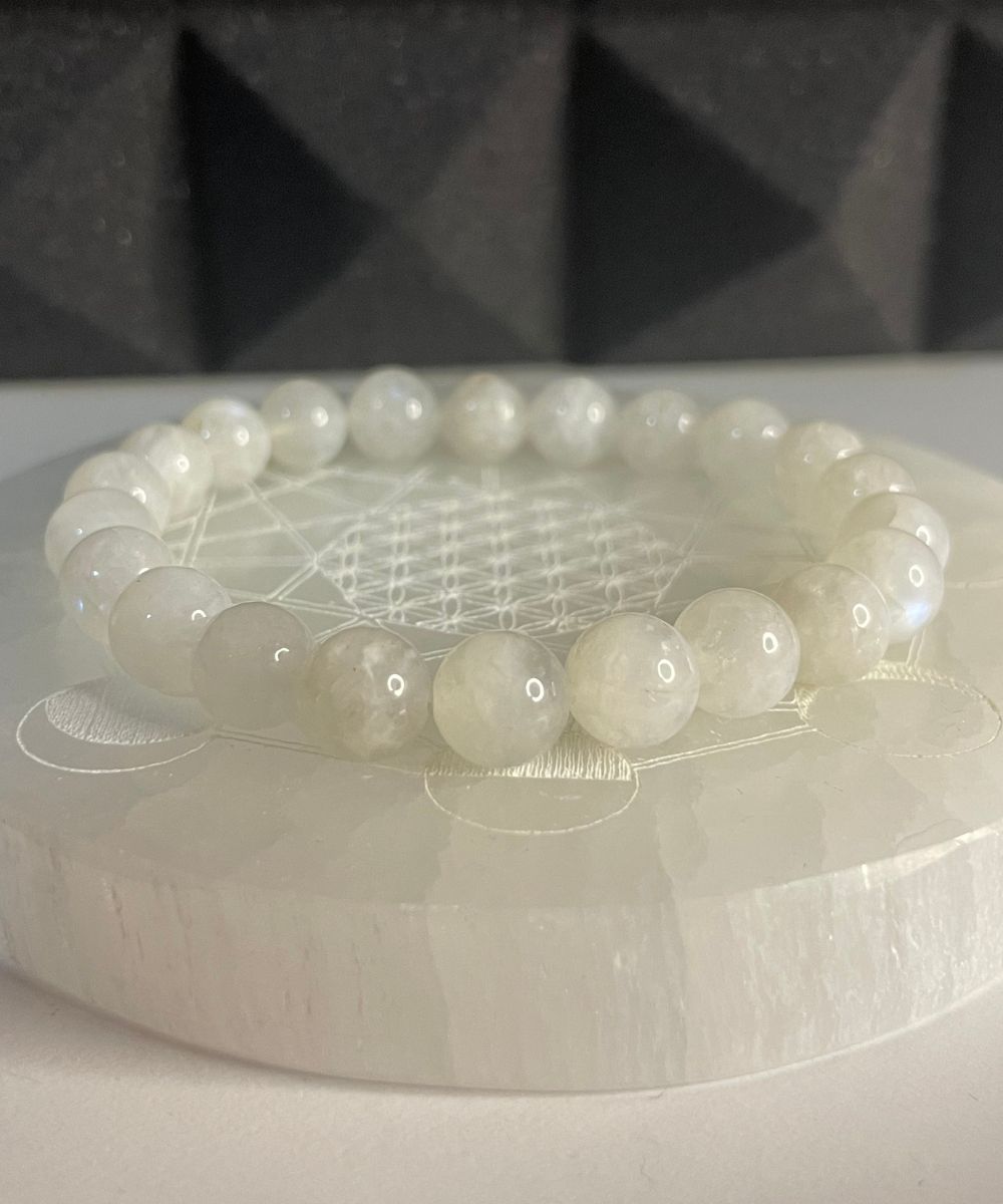Bracciale Pietra di Luna Bianca AA 8mm