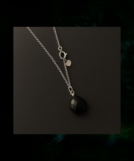 Collana d'Argento 925 con ciondolo Onice Nera